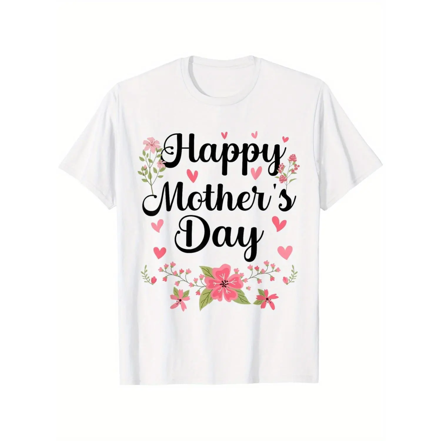 Men's Short-Sleeve Casual Floral T-Shirt, Comfortable Top for Mothers on Mother's Day