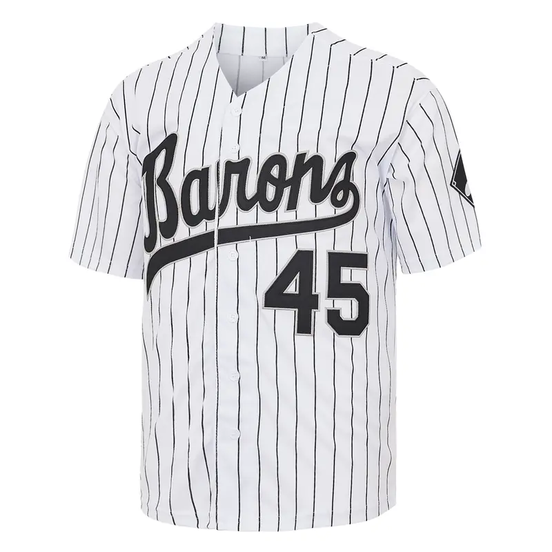 Men's Barons #45 Embroidered Logo Short Sleeve Jersey - Loose-Fitting, Breathable, Lightweight, XL Polyester Mesh Moisture Wicking Baseball Casual Sports Wear, Cool & Flexible, American Standard Size Table, Father’s Day Gift, All Occasions
