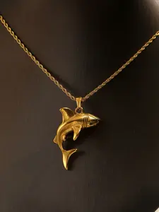 Shark Pendant Sweater Chain Stainless Steel Necklace for Women, Unique Style Clavicle Chain, Fashion Jewelry Accessory, Dainty Necklaces