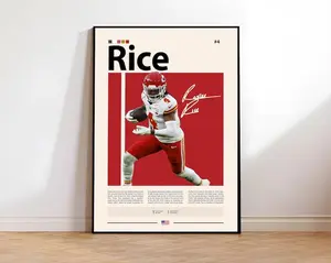 [SALE UP TO 35%] Rashee Rice Poster, Kansas City Chiefs Print, NFL Wall Art, Football Player Decor, Chiefs Fan Gift, Sports Bedroom