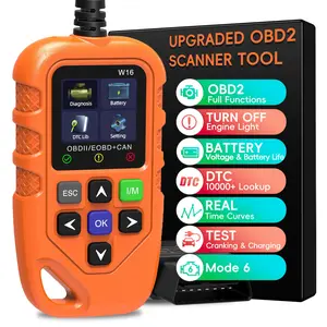 Car Obd2 Scanner Diagnostic Tool, Engine Code Reader, Real-Time Data Monitoring, Battery Test, Clear Fault Codes, for Vehicles 1996+, Truck Scanner