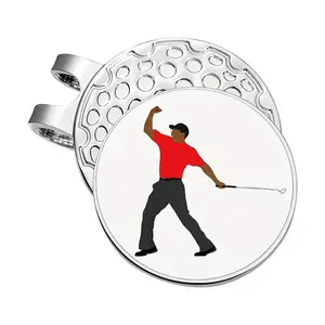 (Tiger) Golf Ball Marker with High-Quality Magnetic Hat Clip – Durable, Strong Hold, and Easy Access on the Course golf accessory