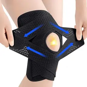 1pc Plus Size Adjustable Knee Brace, Breathable Air Mesh Compression Knee Support with Side Stabilizers, Ultra-Soft Knee Wrap for Knee Pain Relief, Meniscus Tear, ACL, Arthritis, Sports & Running