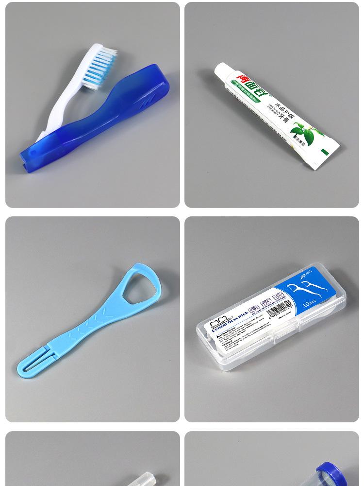 Cross- border Hot- Selling Orthodontic Care Kit in Stock for Wholesale: Toiletry Bag with Toothbrush, Dental Floss, and Interdental Brushes—Travel- Size Cleaning Set