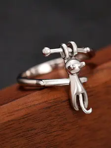 1 PC Cute Cat Ring For Women For Valentine's Day Gift Wedding Anniversary Party Jewelry Fashionable Jewelry