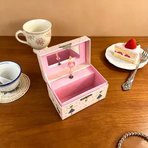 Rotating Small Statue Music Box Storage Box Organiser Decor Organizer Ballet Design pattern Jewelry Necklace Holder Gift Perfect for Birthday Valentine's Day, Christmas