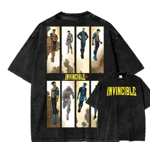 Invincible Unisex Fit Washed T-Shirt 3,funny graphic tee, men’s trendy t-shirts,