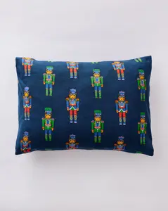 Leopard Nutcrackers - Lightweight Flannel Pillowcase Set of 2 - Navy