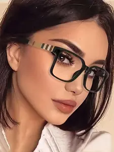 Vintage Square Frame Eyeglasses, Fashion Clear Lens Eyewear for Women & Girls, Stylish Square Frames, Fashion Eyeglasses for Work, Daily Clothing Decor, Perfect for Student Daily Use, Square Frames Glasses