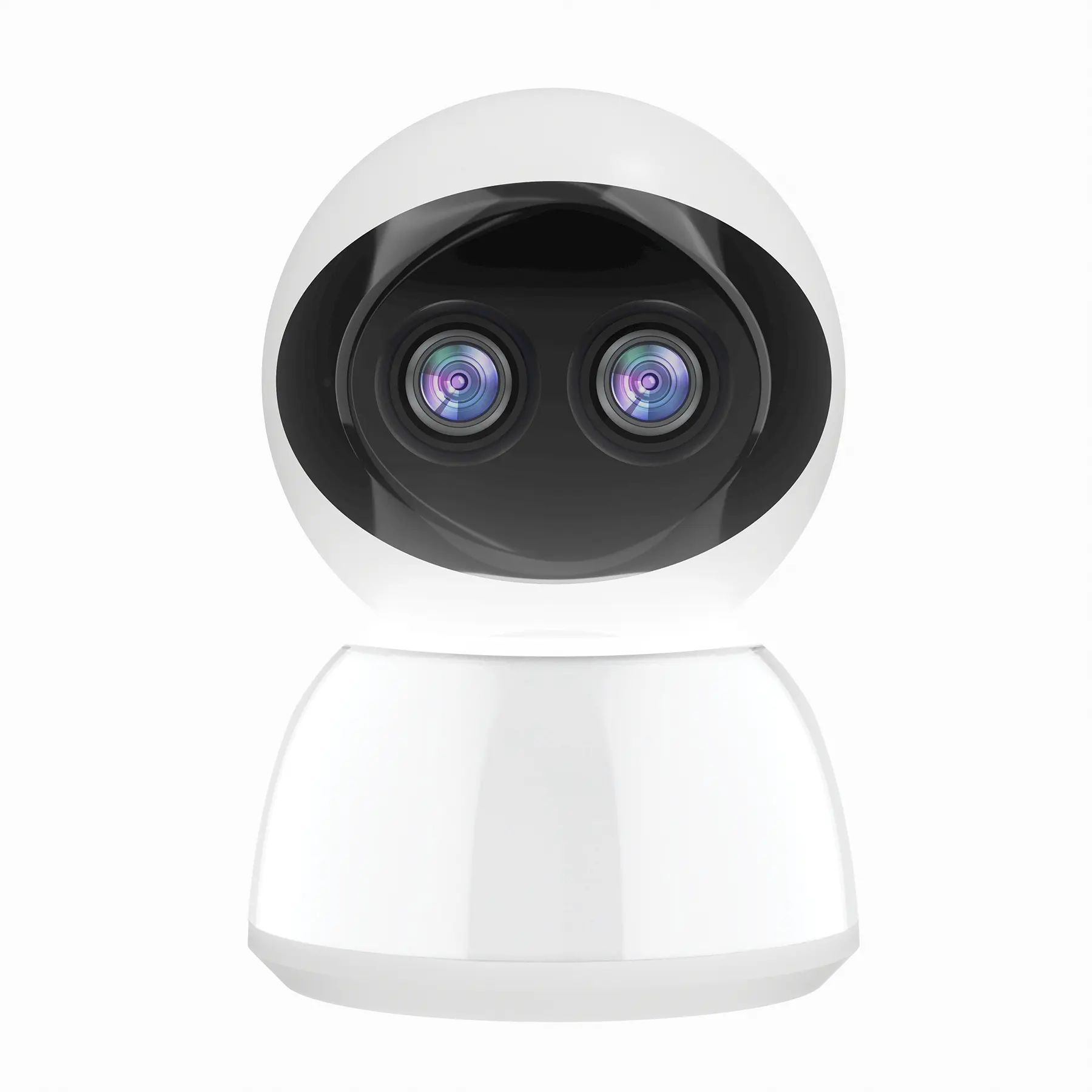 Dual-Lens Intelligent Panoramic Security Camera - 1080p Resolution, Movement Tracking, Built-In Microphone, 2-Way Speaker, Wide Angle & Closeup Views, Secure App, Remote Viewing, Color Night Vision, microSD Card Support, Home/Office Monitor Functionality