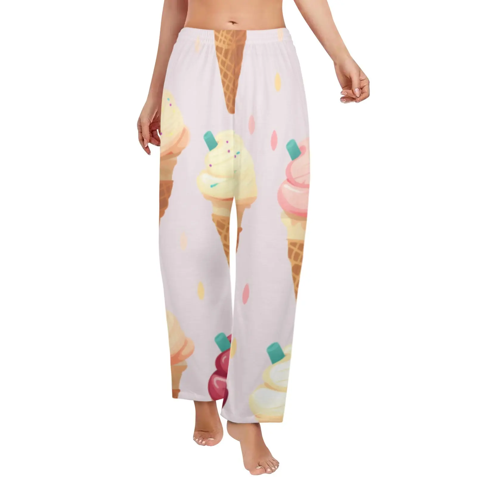 pink icecream Women's Pajama Trousers without Pockets (Sets 02)