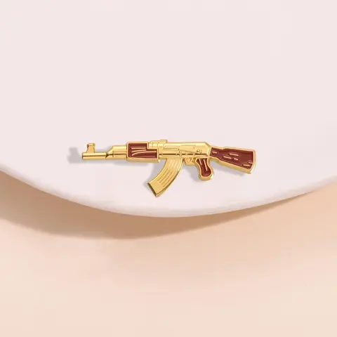 Creative AK47 Machine Gun Design Brooch, Fashion Alloy Badge for Daily Clothing Decor, Trendy All-match & Exquisite Brooch for Birthday Gift, Jewelry, Fashion Accessory, Men Accessories, Durable Metal Pins, Brooch Pin Clip, Lapel Pin, Jewellery