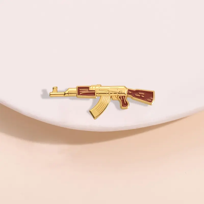 Creative AK47 Machine Gun Design Brooch, Fashion Alloy Badge for Daily Clothing Decor, Trendy All-match & Exquisite Brooch for Birthday Gift, Jewelry, Fashion Accessory, Men Accessories, Durable Metal Pins, Brooch Pin Clip, Lapel Pin, Jewellery