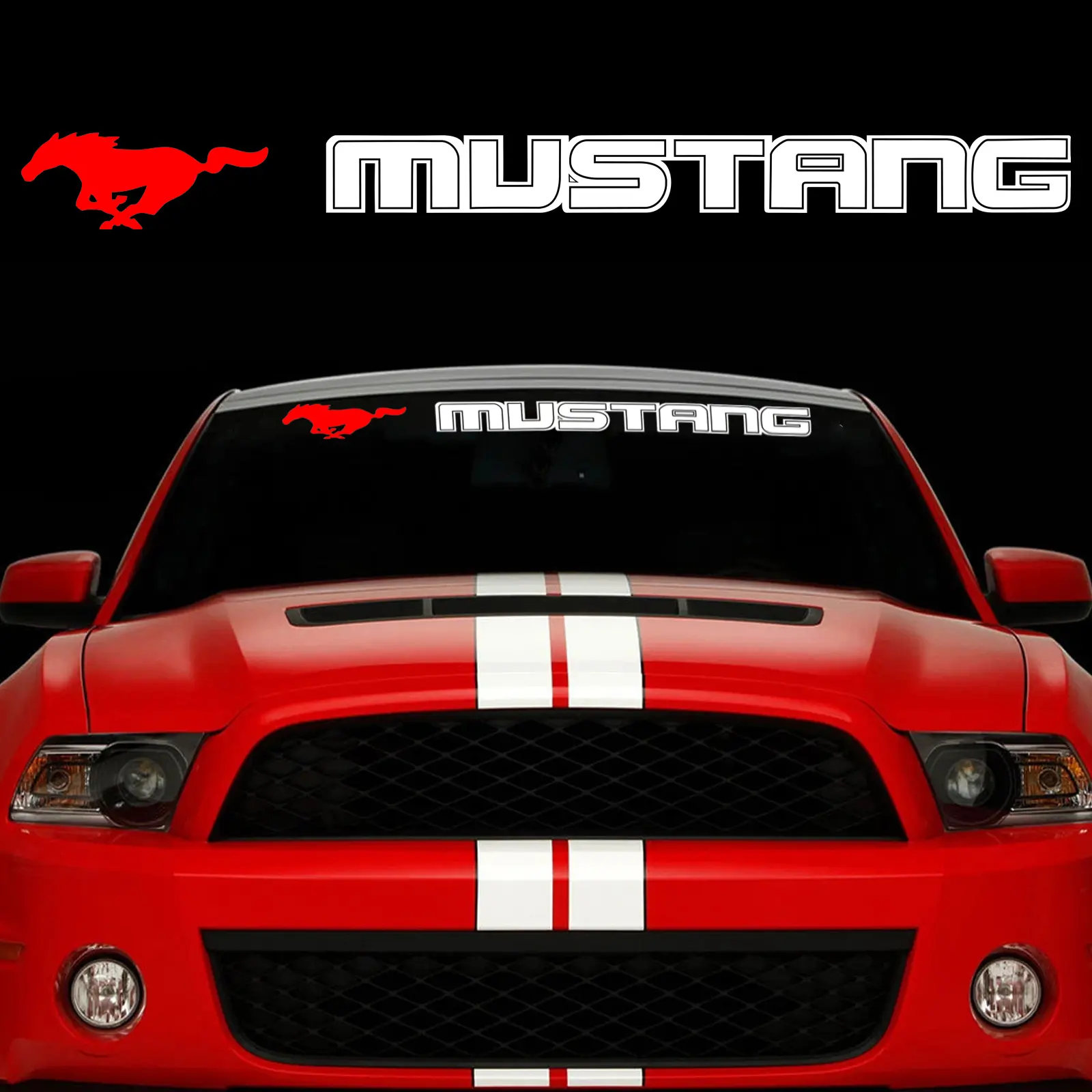 40" Windshield Window Vinyl Decal Waterproof Sticker for Ford Mustang Accessories