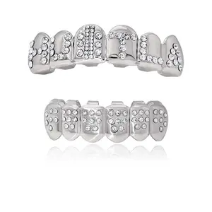 New Sparkling Diamond Teeth Set, Exaggerated Rap, Christmas Celebration, Halloween Performance, Role-Playing, Summer Fashion, Tooth Gems