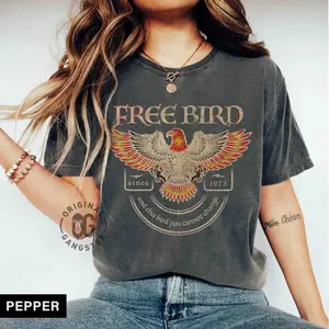 Comfort Colors Free Bird Shirt Band Tshirt Old School Band T-shirt Retro Music Shirt Rock Band Tee Oversized Trendy Shirts