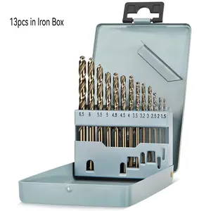 13-Piece Drill Bit Set - M35 HSS Twist Drill Bits & Taper Shank Drill Bits, Suitable for Metal, Stainless Steel, Cast Iron, Wood and Plastic - Packaged in a Durable Metal Case, Metalworking Drill Bits, Essential Tool Kit