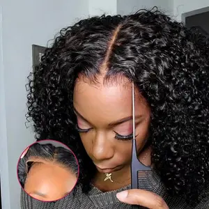 Human Hair 13x6 Lace Frontal Glueless Wig With Drawstring Deep Wave Human Hair Wig Transparent 7x5 6x4 Closure Lace Wear And Go Glueless Wig For Women