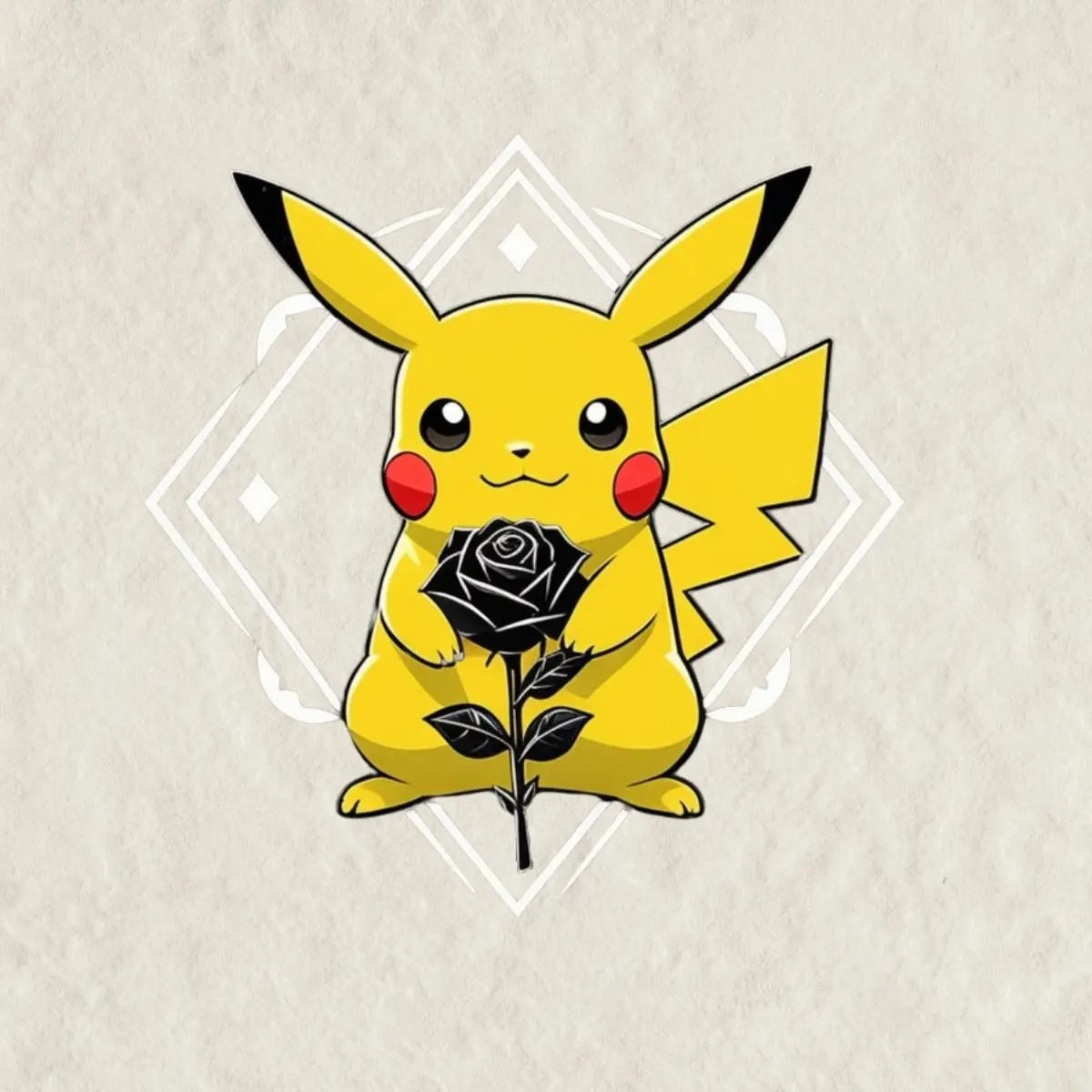 Pikachu Sticker, Cute Black Rose Kawaii Peeker Cute Anime Sticker, Waterproof Vinyl Decal for Laptop, Water Bottle, Car, Gamer Gift