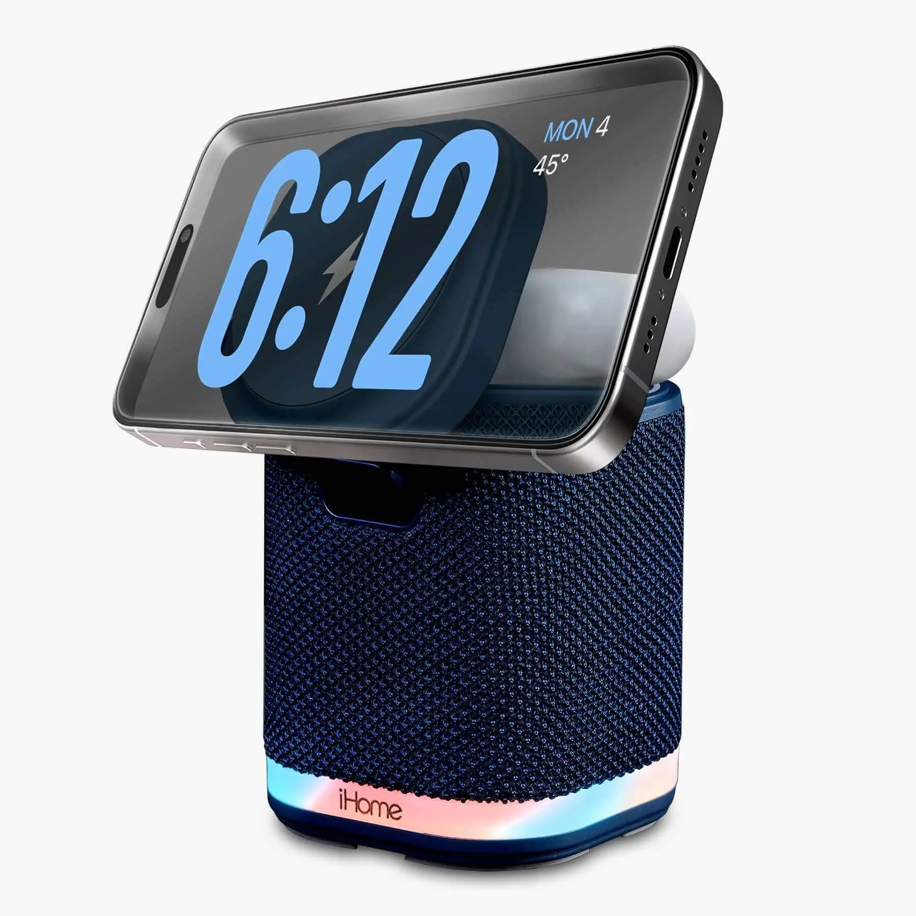 Bluetooth Speaker with Wireless Charger and Color Changing Night Light – Blue (iPBT50L)