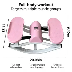 Stationary Home Rocking Movement Tool with Digital Monitor - Pink and White Mechanical Pedaling Accessory for Living Space