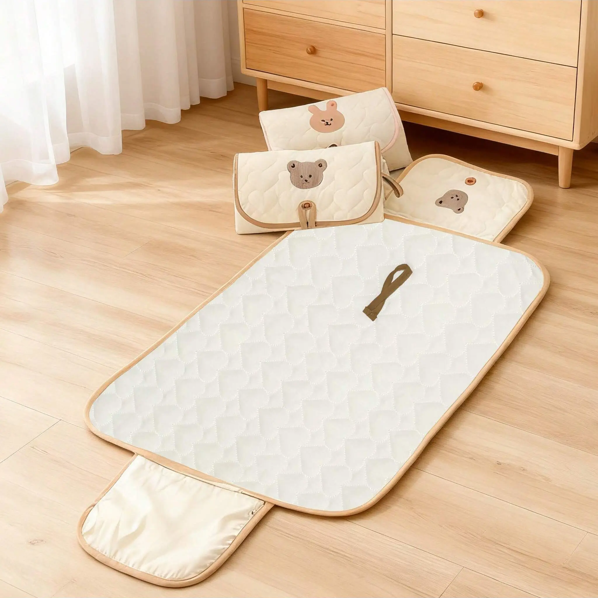 Foldable Waterproof Baby Infant Newborn Diaper Changing Pad, Portable Universal Fit for Strollers, Adjustable Straps, Travel Essential, Safe Closure