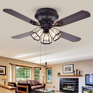Warehouse of Tiffany  42 in. Tarudor 3-Light Indoor Hand Pull Chain Ceiling Fan, Bronze