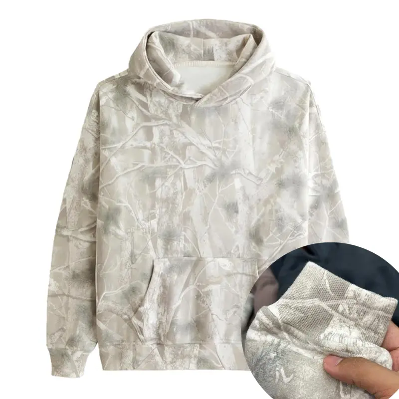 Comfrt | The Camo Hoodie for Men Women Oversized Fleece Maple Leaf Hooded Sweatshirt with pocket Camo Geometric Print Hoodie