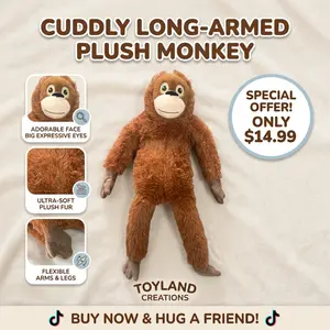 60cm/44cm Jungesku Gorilla Monkey Plush Toy, Gibbon Pillow—Cute Gorilla Plush, Fun and Creative Monkey Pillow, Children's Sleep Companion, Comfort Doll, Birthday Gift