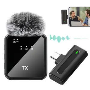 Wireless Lavalier Microphone for Phone iPad Type-C, Plug-Play 2.4g, Ultra-Low Delay, Noise Reduction, Ideal for Video Recording, Interviews, Podcasts