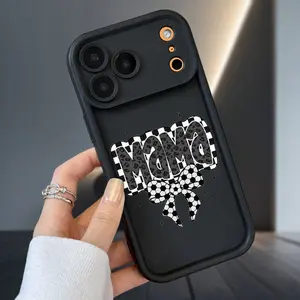 Checkered Mama Soft Case for iPhone 17 Air 16 16e 15 14 13 12 11 Pro Max Plus X XS TPU Bumper Camera Lens Protection Rugged Durable Phone Cover for