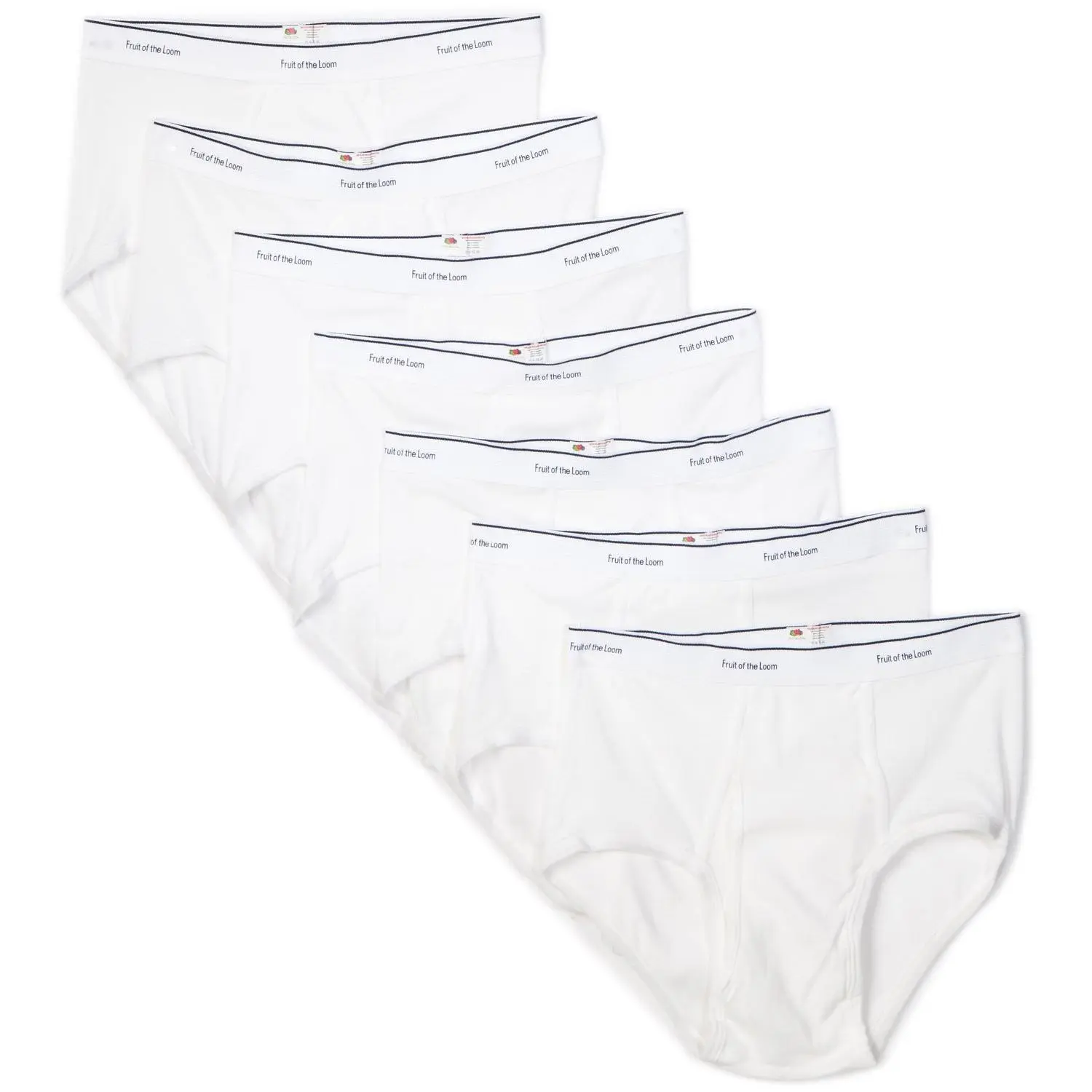 Fruit Of The Loom Mens Cotton White Briefs Extended Sizes 8-Pack