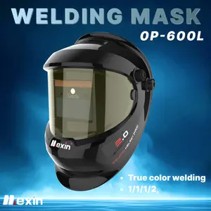 Mexin LYG-0P-600L  Automatic dark welding helmet, 1/1/1/1 real color solar welding cover with 4 arc sensors, 3.5/9-13 width cover welding mask for MIG TIG arc and grinding