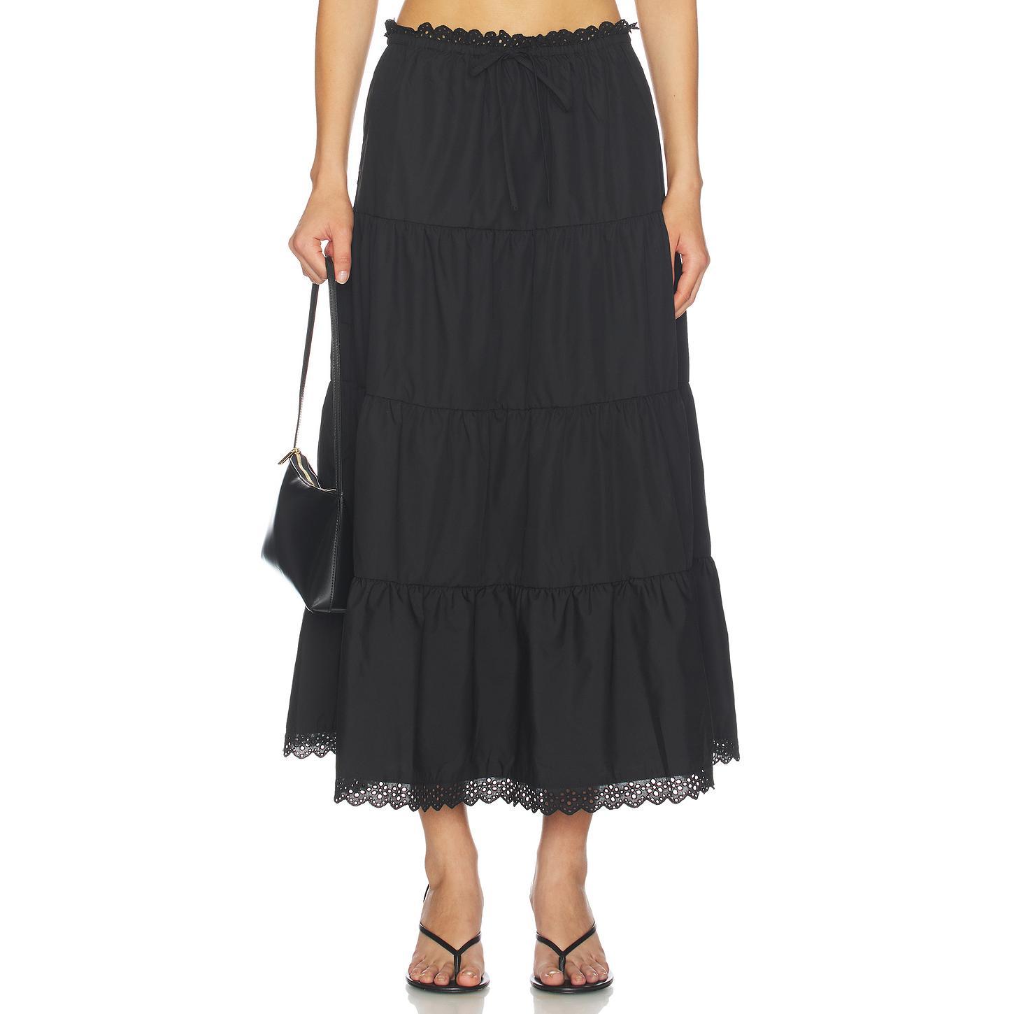 MORE TO COME Angela Maxi Skirt in Black