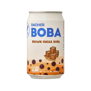 DaoHer Premium Canned BOBA, Non-GMO, Pack of 12, 10.5 FL OZ Each, Low Sugar, Beverage, Drink, Milk