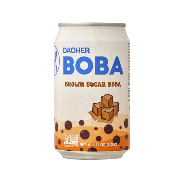 DaoHer Premium Canned BOBA, Non-GMO, Pack of 12, 10.5 FL OZ Each, Low Sugar, Beverage, Drink, Milk