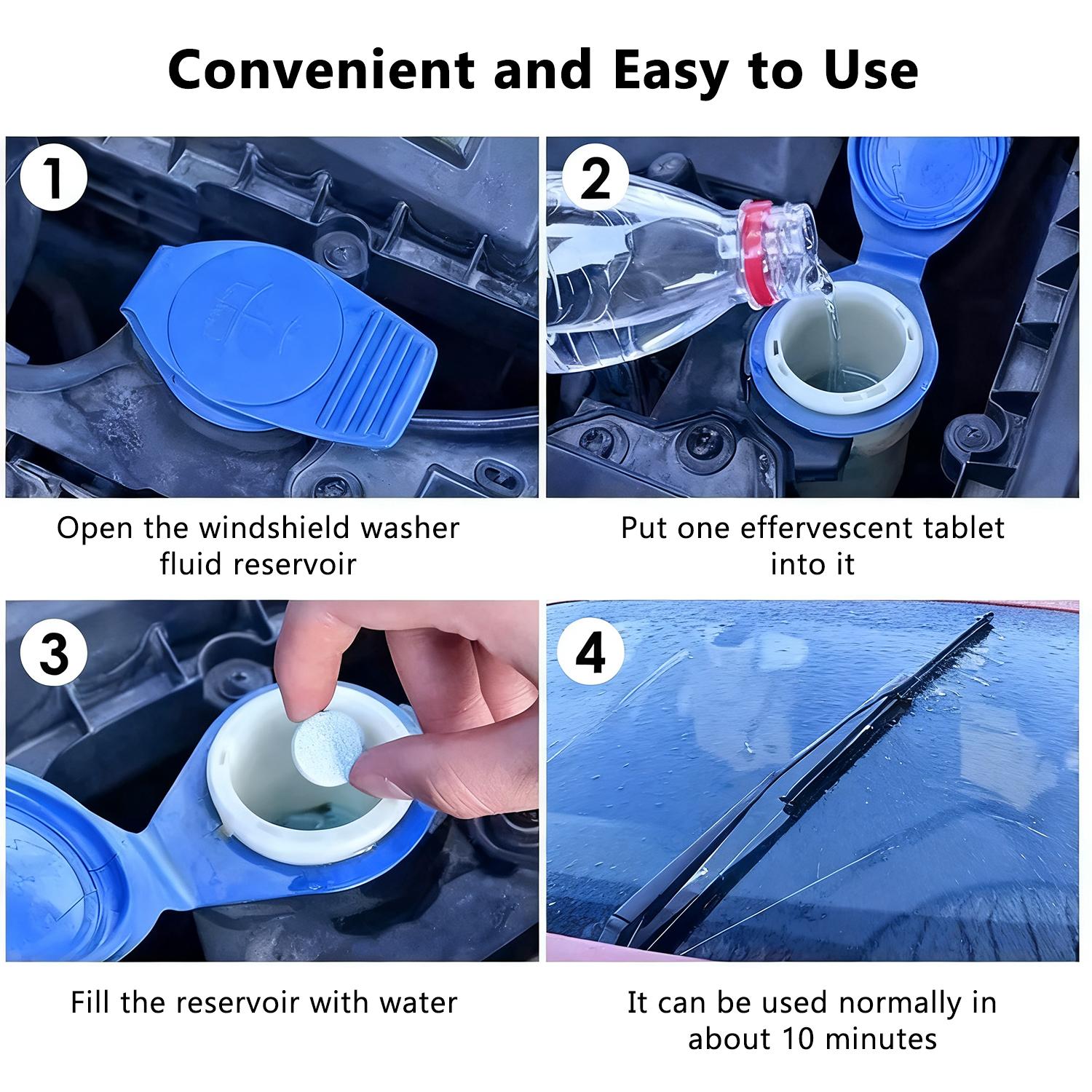 30PCS Car Windshield Washer Tablets - Windshield Washer Fluid Wiper Fluid Tablet Concentrate Car Automotive Window Glass Cleaner Supplies