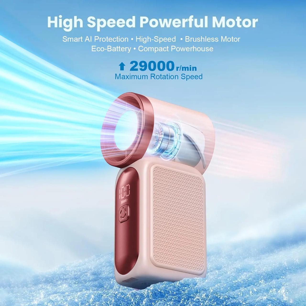 Mini Handheld Fan with LED Display – 6-Speed Turbo Pocket Fan for Women. USB Rechargeable, High-Speed Cooling for Travel & Makeup. Perfect  Gift.  Portable Refrigeration
