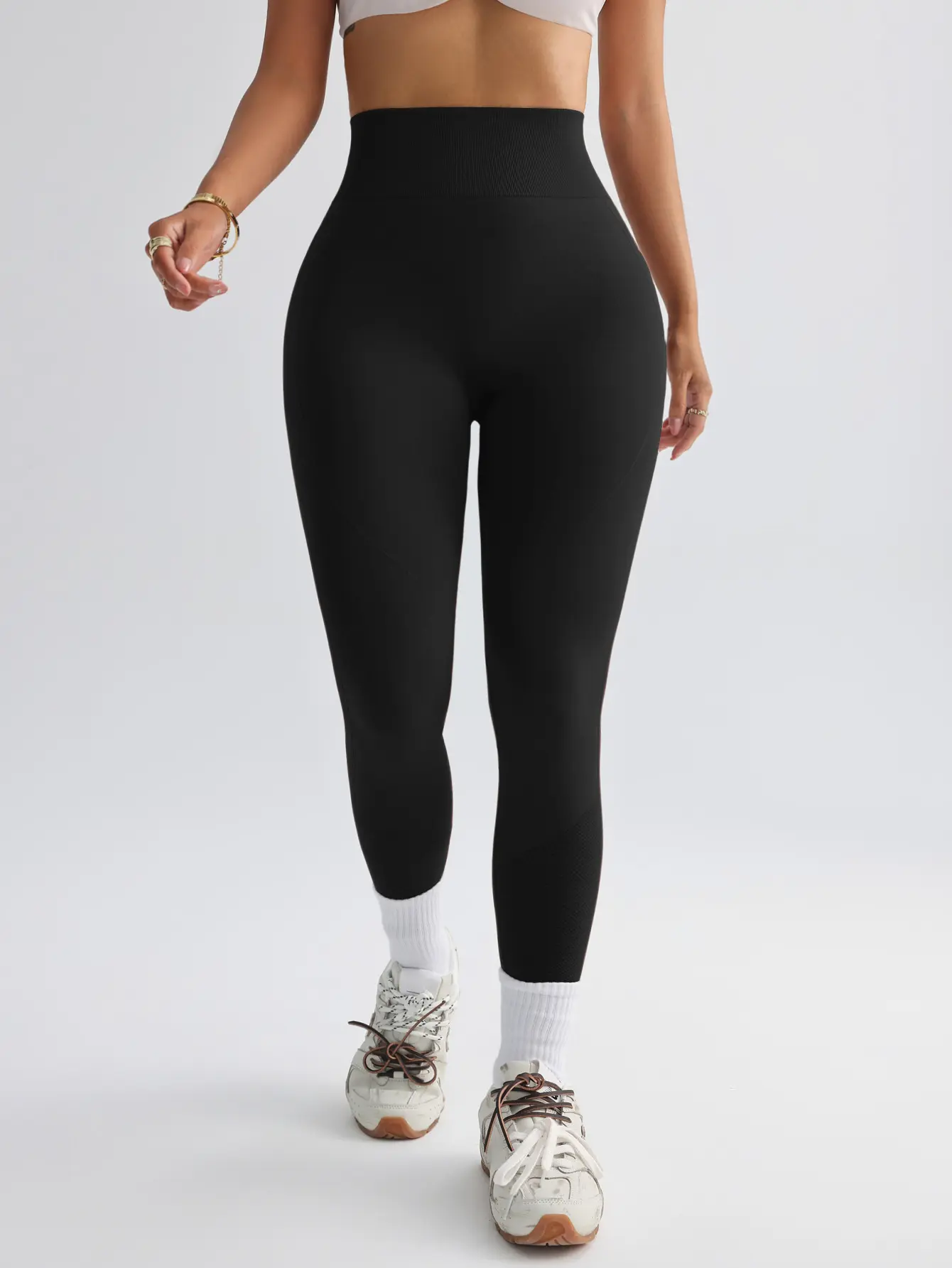 Women High Waist Seamless Capri Leggings Butt Lifting Tummy Control Cropped Yoga Pants Workout Athletic Compression Pants