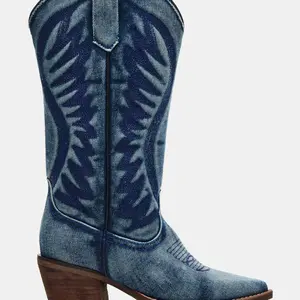 Steve Madden Albany Denim Fabric Wide Calf