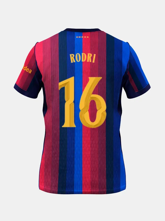 Rodrigo 16 Blue Red Soccer Match Uniform – Lightweight Quick-Dry Football Jersey, Custom Player Name & Number