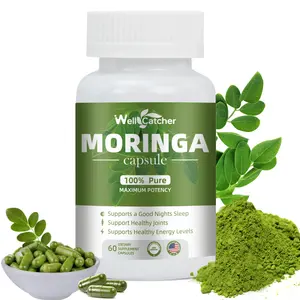 WellCatcher Moringa Capsules 800mg | 100% Pure Organic Leaf | Energy, Sleep, Joints & Immune Support | GMP Certified | Lab Tested USA | 60 Capsules