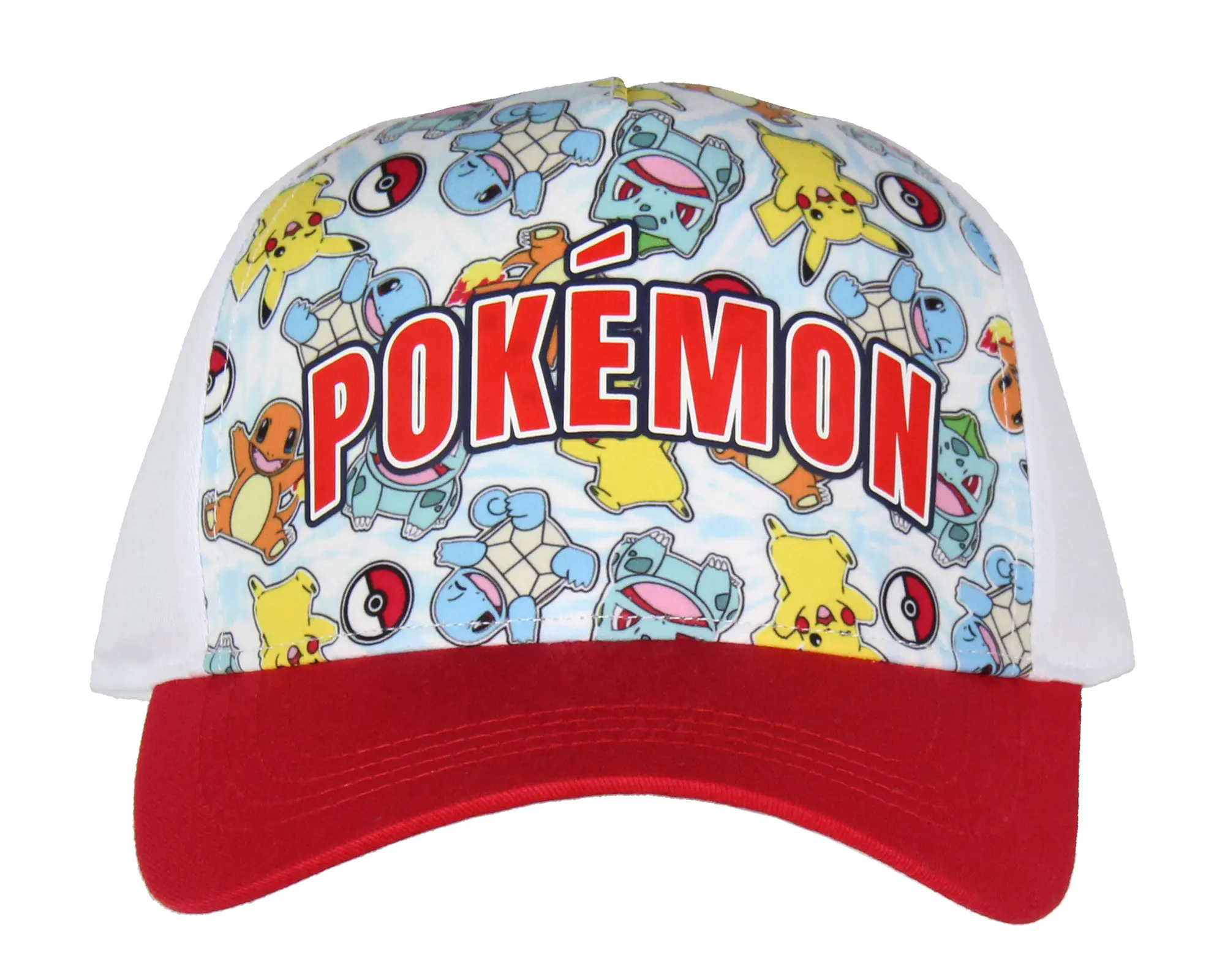 Pokemon Character Collage Sublimated Youth Snapback Trucker Hat OSFM, Snapback Cap, Trendy Hat