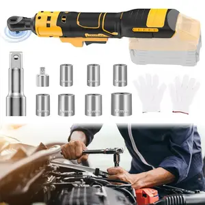 For DeWalt 20V Battery Cordless Ratchet Wrench | No Battery Included | 580RPM Max Speed | 45 Ft-Lbs Torque | Lightweight & Durable | Comes with 8 Sockets + Extension Bar