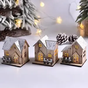 Vintage Nordic LED Light-Up Wooden Cottage |   Christmas Tabletop Decor Ornament |   Festive Home Decor Gift for Adults & Teens