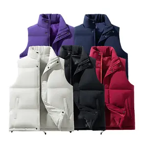 Men's Winter Vest Jacket - Stand Collar Design, Zipper Closure, Thick Warmth, Suitable for Layering and Outdoor Activities
