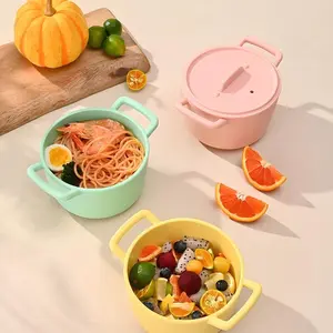 1pc Silicone Steamer Pot with Lid Heat Resistant Up to 230°c Microwave & Oven Safe Ideal for Picnics and Office Use