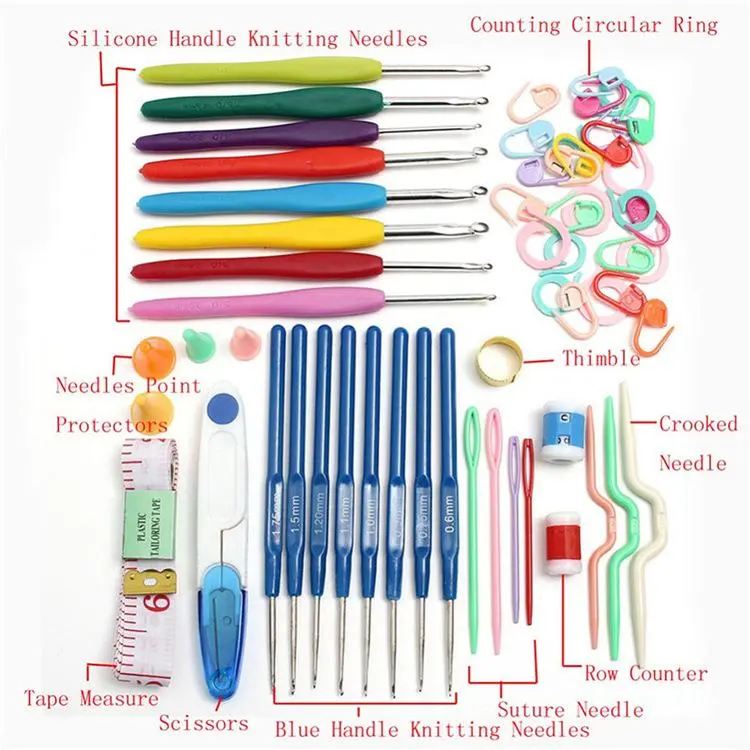 Crochet Set Handmade Wool Tool Set Combination Bag Metal Aluminum Yarn Needle