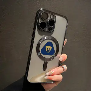 Pumas UNAM Liga MX Aesthetic Pattern MagsafeCasing For iphone 16 15 14 13 12 11PRO PLUS MAX All-inclusive lens TPU soft shell is scratch-resistant, comes with wireless charging magnet, lens film Cellphone case