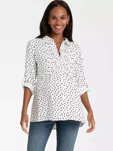 Seraphine - Happy Pleated Button-Up Shirt